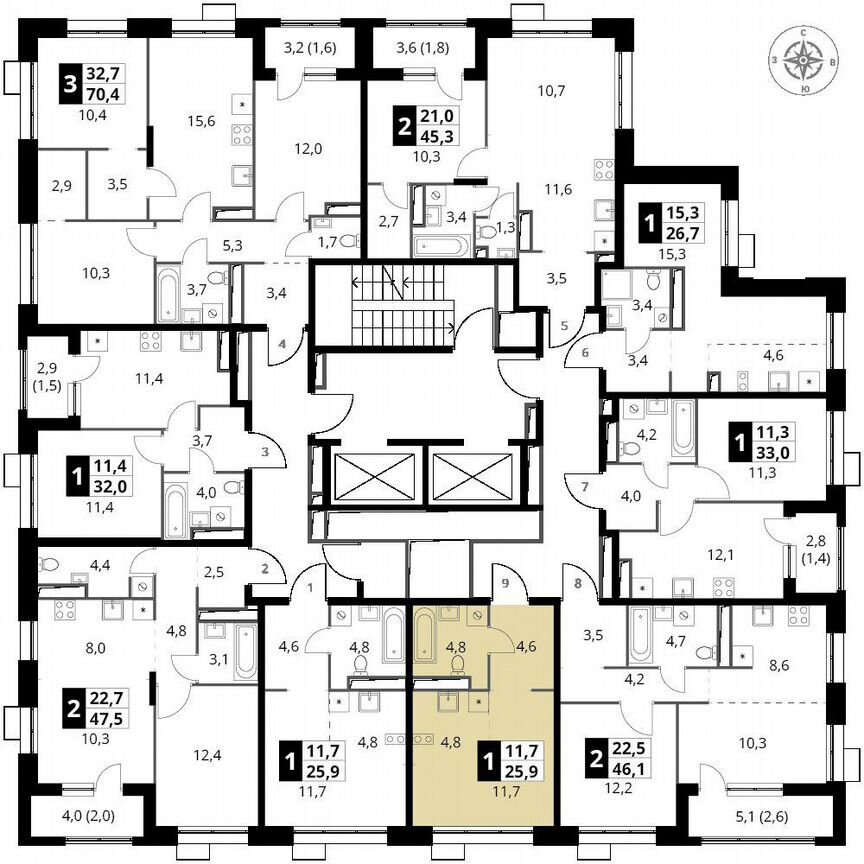 Квартира-студия, 25,9 м², 24/25 эт.