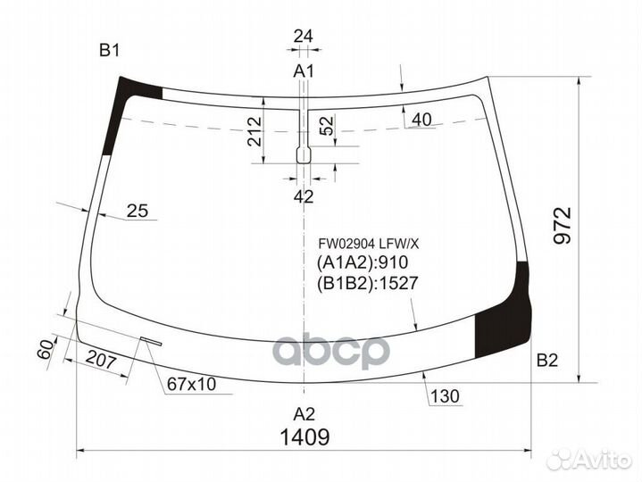 Стекло лобовое infiniti EX25/35/37 08-13/infini
