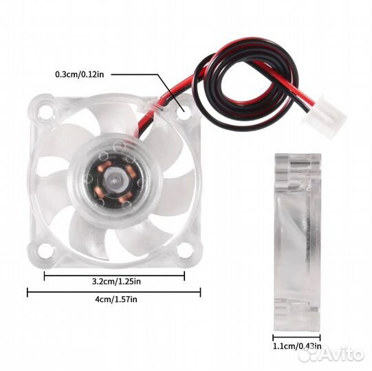 Вентилятор - куллер 40 мм Х 40 мм 24 вольта
