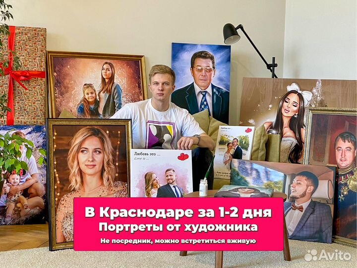 Портрет по фото, портрет на холсте