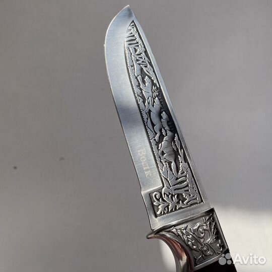 Нож с гравировкой Волк,ножны