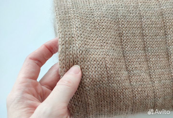 Шарф вязаный ручная работа бежевый