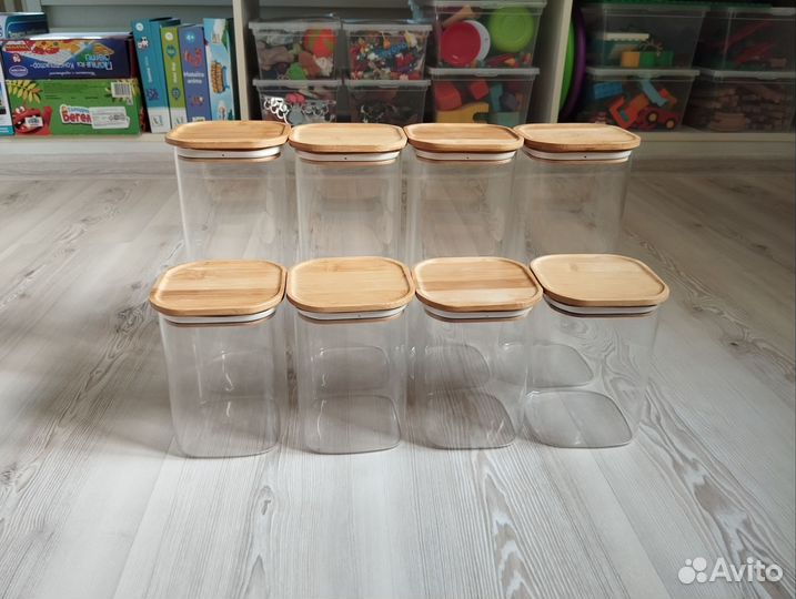 Банки для сыпучих продуктов, 8 шт