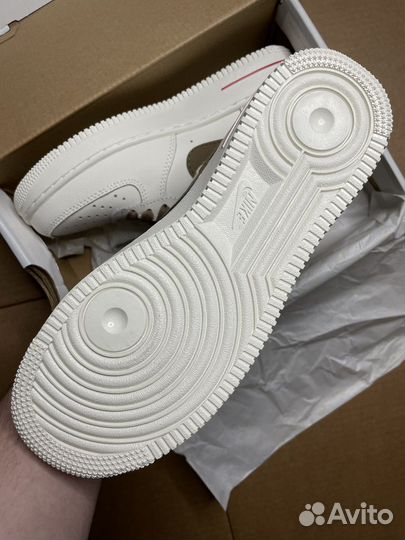 Кроссовки Nike Air Force 1 с мехом (бежевые)