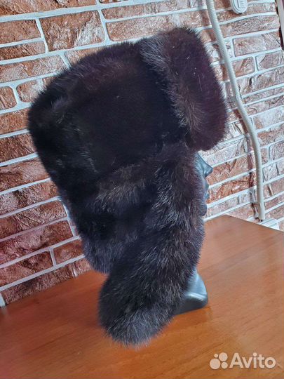 Мужская шапка ушанка. Норка