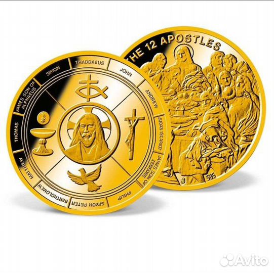 Золотая монет-жетон