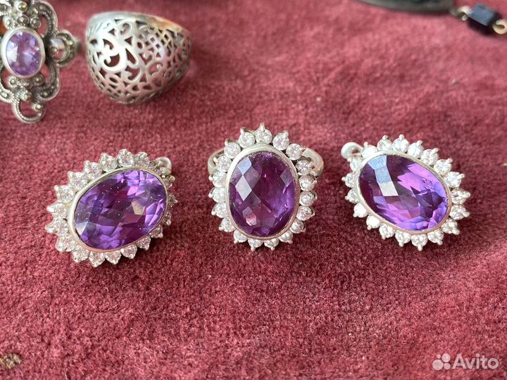 Серьги кольца серебро