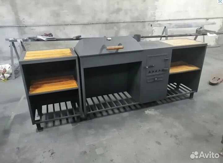 Мангал с печью под казан