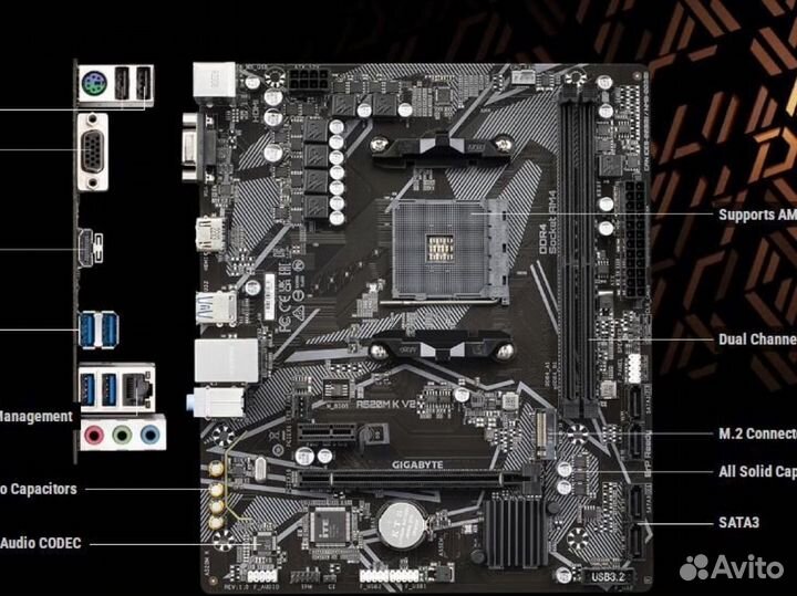 Амd Ryzеn 5 5500 + gigabyte A520M K V2