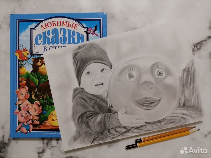 Портрет по фото карандашом