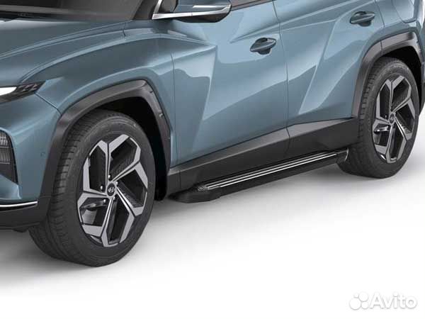 Подножки боковые пороги Kia Sorento IV, 2020+ Riva