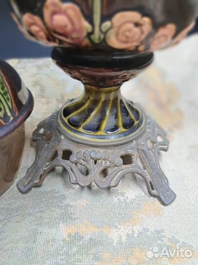 Керосинровая лама, корпус - майолика, Бельгия