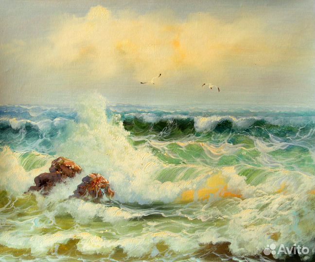 Картина маслом с морским пейзажем 50*60