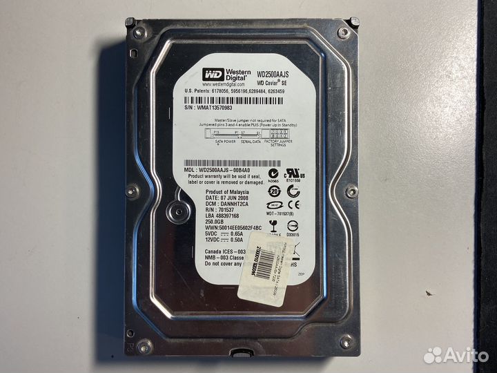 Жесткий диск Western Digital на 250гб