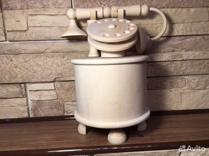 Старинный телефон Шкатулка деревянный