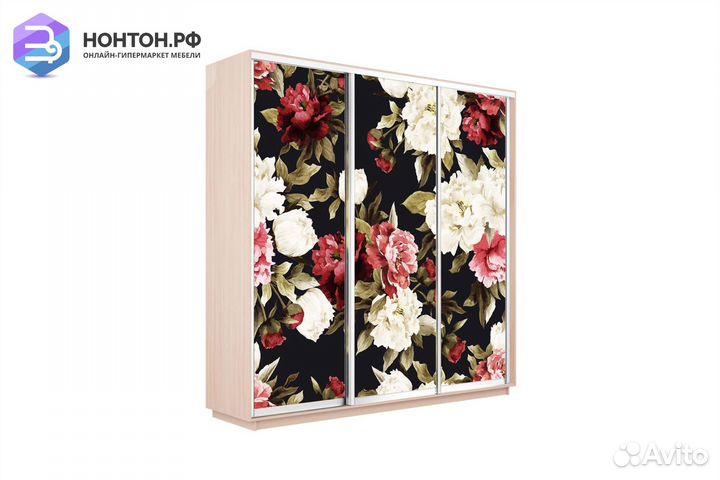 Шкаф-купе 3-х дверный Нонтон фото №1020 / дуб моло