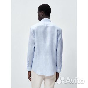 Рубашка Massimo Dutti Slim Fit Micro-stripe Linen