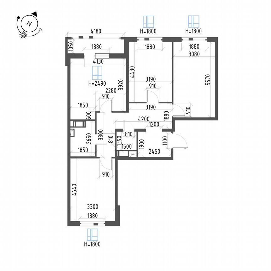 3-к. квартира, 89,3 м², 11/12 эт.