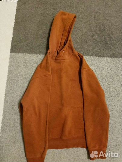 Однотонная коричневая худи