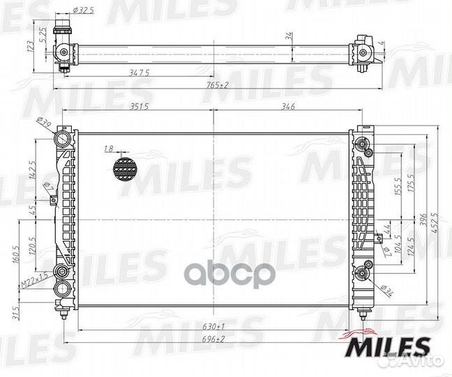 Радиатор audi A4 1.6-2.3/1.9TD 95- automatic TR