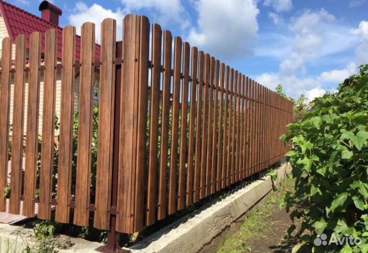 Забор из евроштакетника Atlas (двухсторонний)