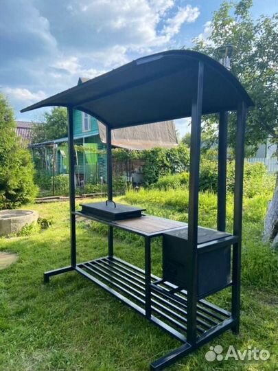 Мангал дачный лофт с печкой