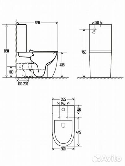 Унитаз aquame AQM1002