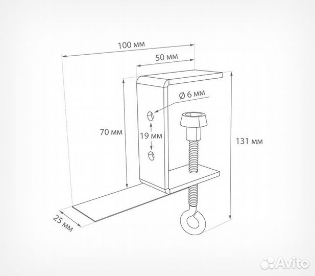 Струбцина с горизонтальным держателем clamp hold