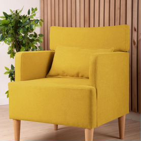 Кресло для спальни / Желтое кресло / Микровелюр
