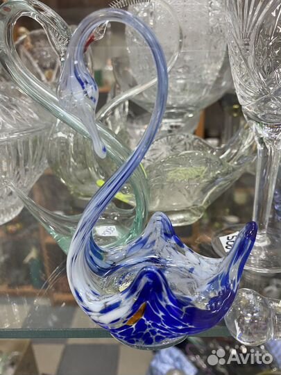 Лебедь цветное стекло СССР