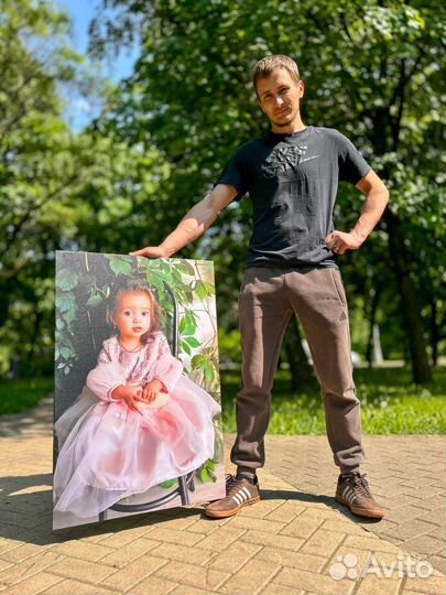 Портрет по фото на холсте