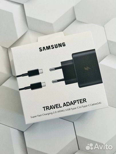 Быстрая зарядка Samsung 45w + Type-C