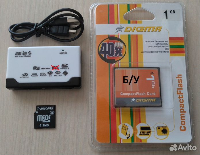MicroSD, miniSD, CF карты, картридер