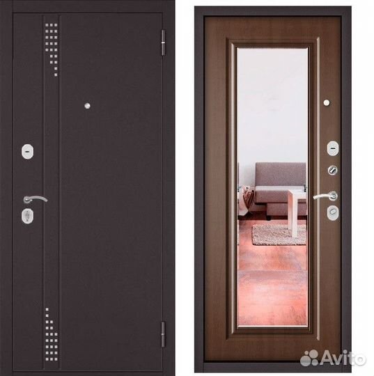 Входные металлические двери с зеркалом