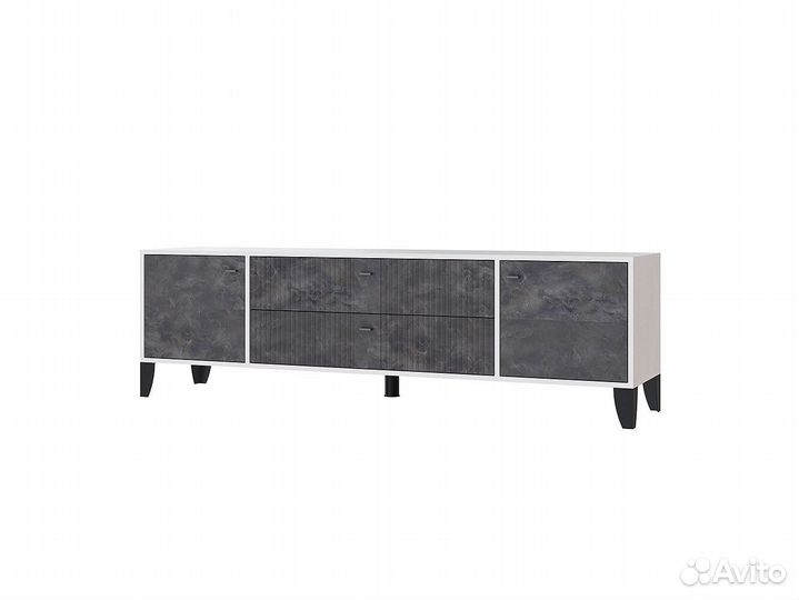 Тумба под тв на ножках фасад цемент темный