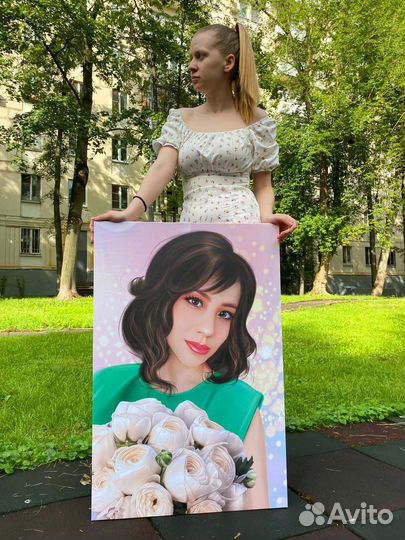 Портрет по фото на холсте, картина на холсте