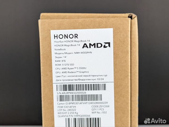 Honor magicbook 14 ryzen5 5500U FHD IPS 8GB 512GB