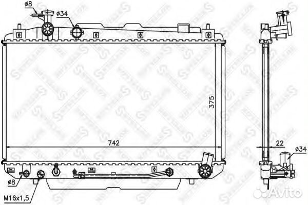 Радиатор 1025185SX stellox