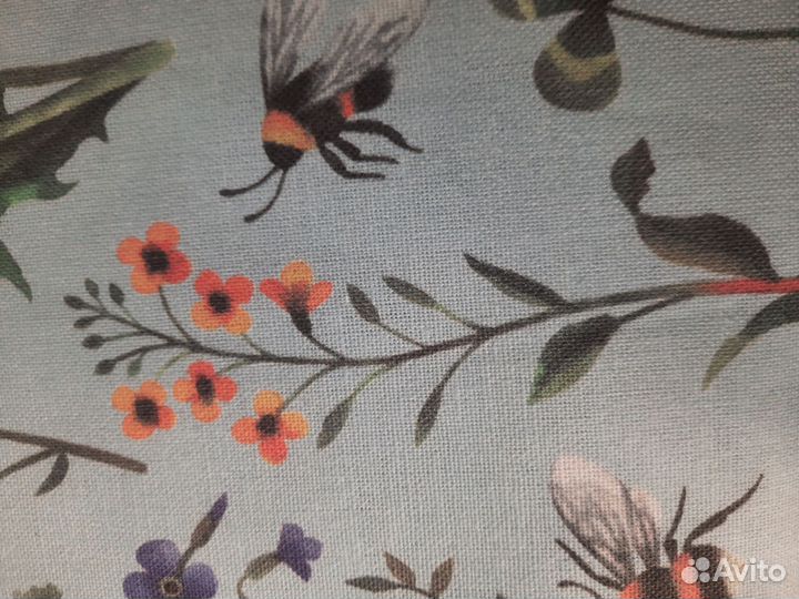 Ткань льняная Пчелки