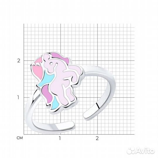 Серебряное Кольцо пони эмаль