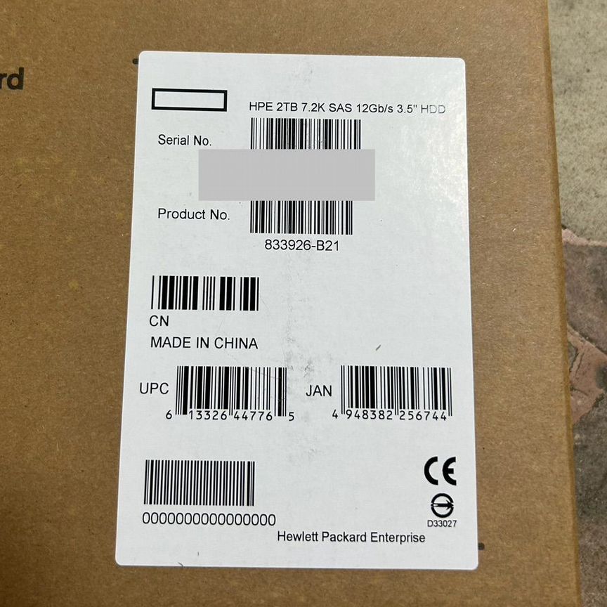 [833926-B21] Жесткий Диск Hp 2tb834133-001 G9 G10