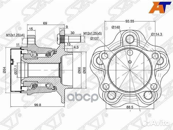 Ступичный узел задн. nissan qashqai 06/X-trail