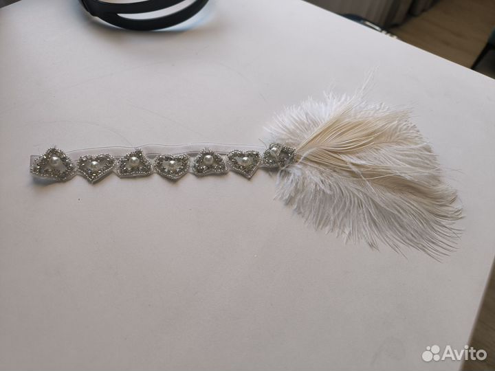 Повязка на голову гэтсби, перья