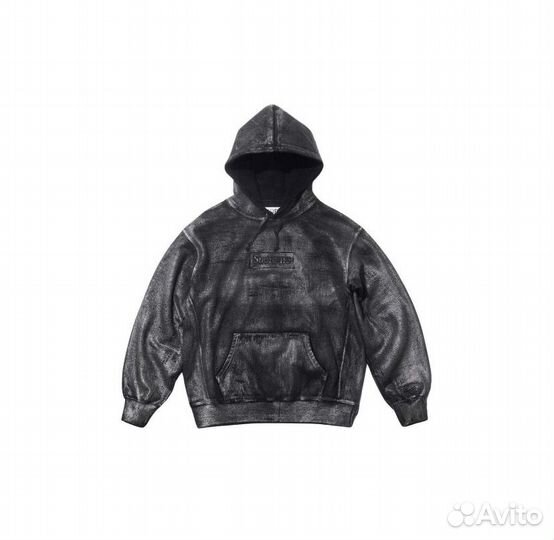 Худи Supreme x Maison Margiela черное покрашенное