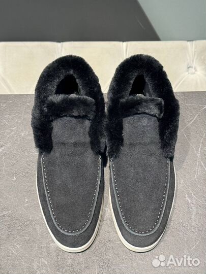 Лоферы женские Loro piana с мехом