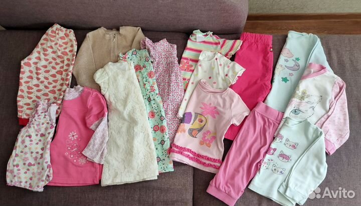 Летняя одежда 74 80 пакетом для девочки