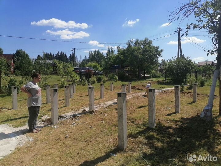 Фундамент на сваях/ Фундамент на жб сваях