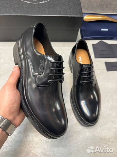 Мужские туфли Prada черные Premium р.39-46