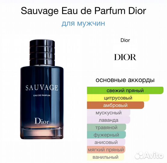 Духи Sauvage Eau de Parfum Dior 100мл