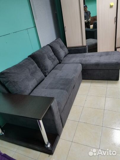 Диван угловой серый